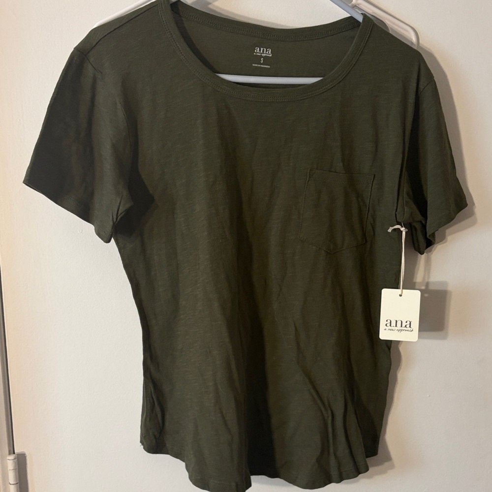 a.n.a Women's Dark Green Short Sleeve Tee